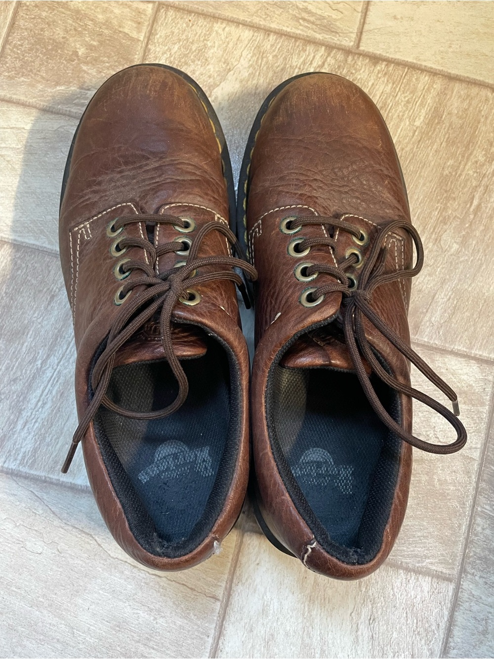 Vintage Men's Brown Leather Lace-Up Doc Martens